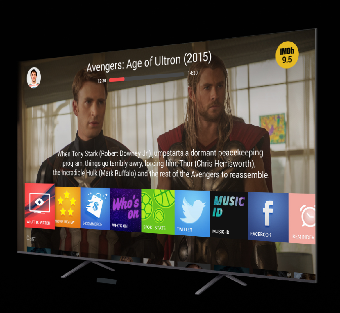 עיצוב של מערכת הפעלה מלאה לטלויזיה ומגוון אפליקציות יעודיות